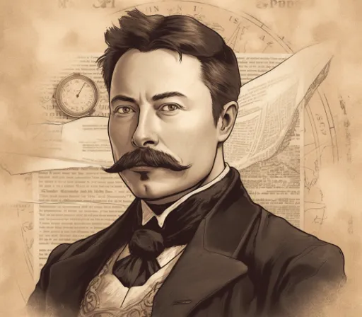 a drawing of a man with a mustache