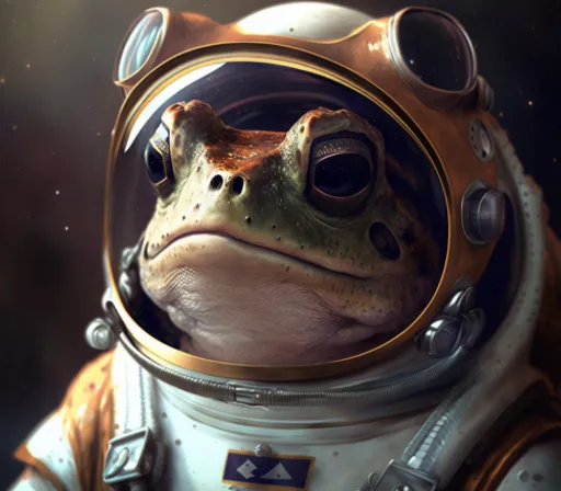 a frog in a space suit with a helmet on