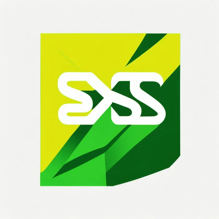 a green and yellow logo with the letter sx2