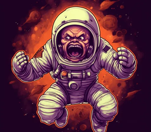 sleeve, cartoon, gesture, happy, astronaut, art, font, space, t-shirt, illustration