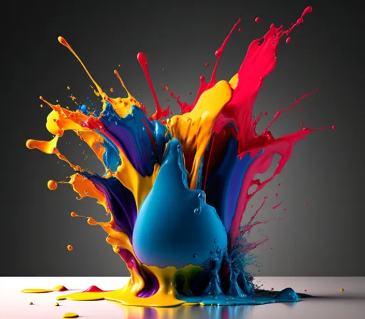 a colorful splash of paint on a white surface