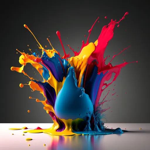 a colorful splash of paint on a white surface