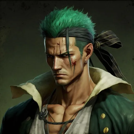 a man with green hair wearing a green outfit