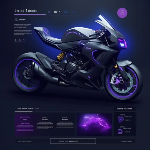 a black motorcycle with purple lights on it