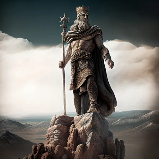 a statue of a man standing on top of a mountain