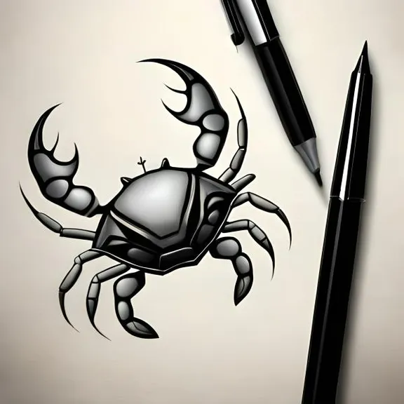 A drawing of a crab on a piece of paper with a starfield background. add a starfield background