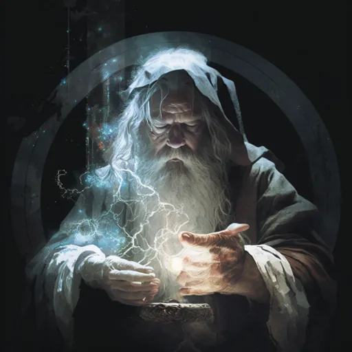 an image of a wizard holding a crystal ball