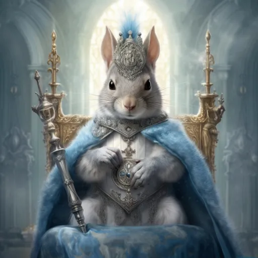 a picture of a mouse wearing a crown and holding a sword