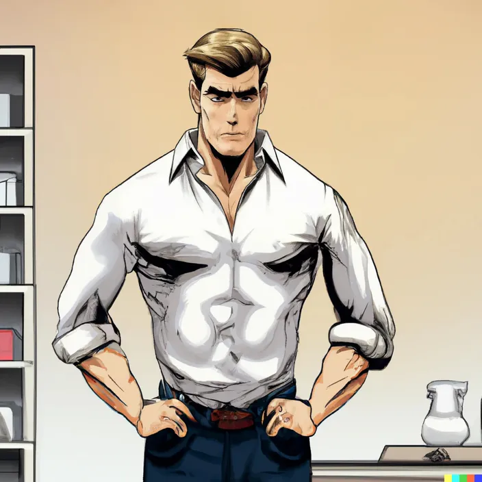 a man with his hands on his hips