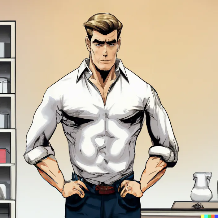 a man with his hands on his hips