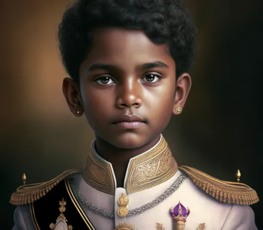 a painting of a young boy in a uniform