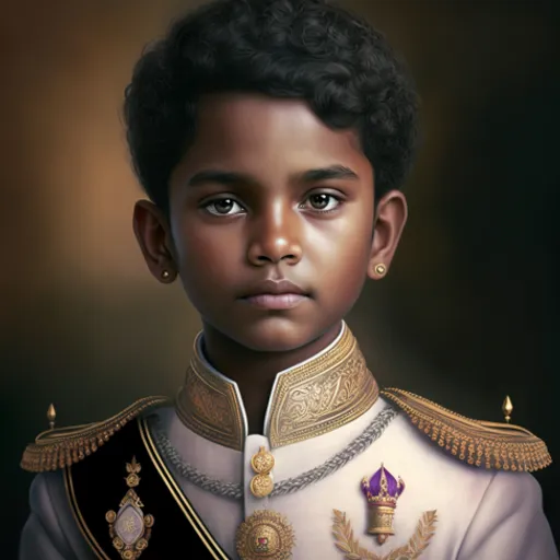 a painting of a young boy wearing a uniform