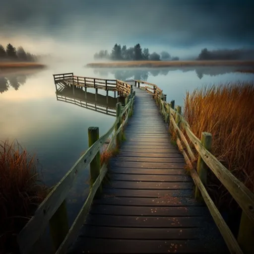 a dock leading to a body of water