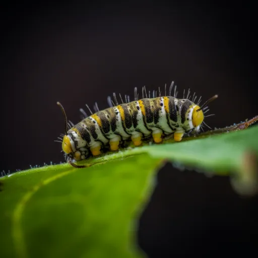 a close up of a caterpillar on a leaf