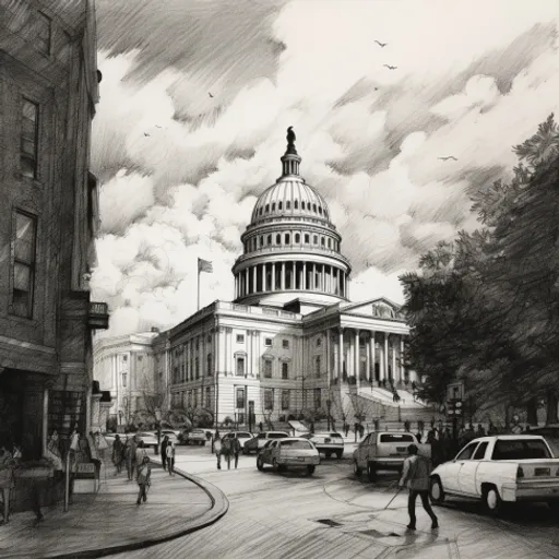 a drawing of the capitol building in washington d c