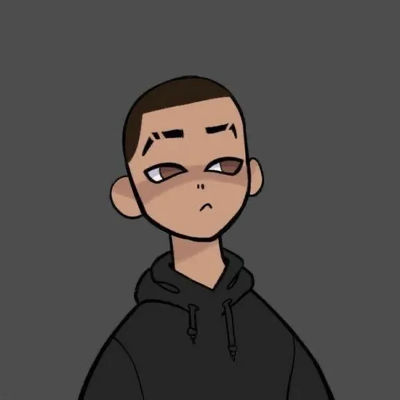 a drawing of a man with a hoodie on