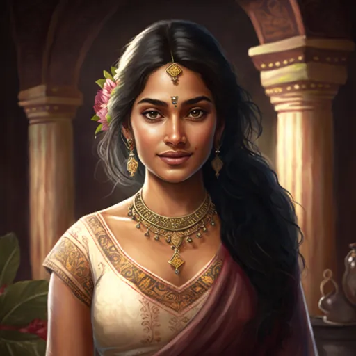 a painting of a woman in a sari