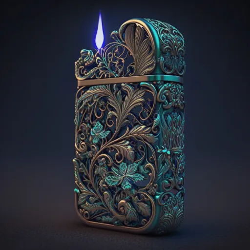 a lighter with a blue flame in it