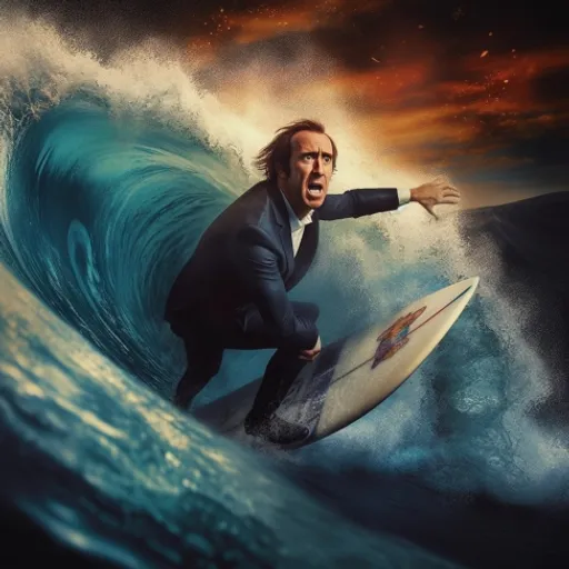 a man riding a wave on top of a surfboard