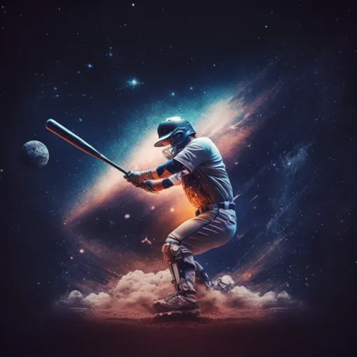 a baseball player holding a bat on top of a field