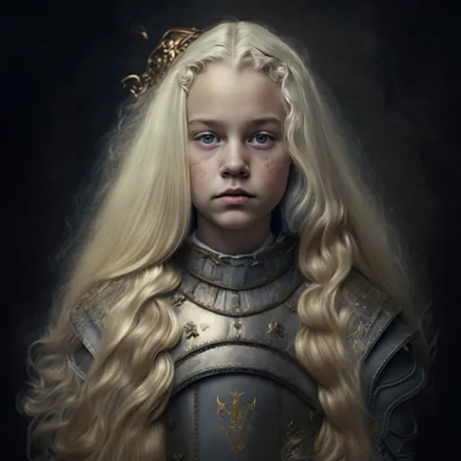 a painting of a girl with long blonde hair