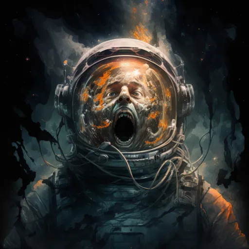 a man in a space suit with his mouth open