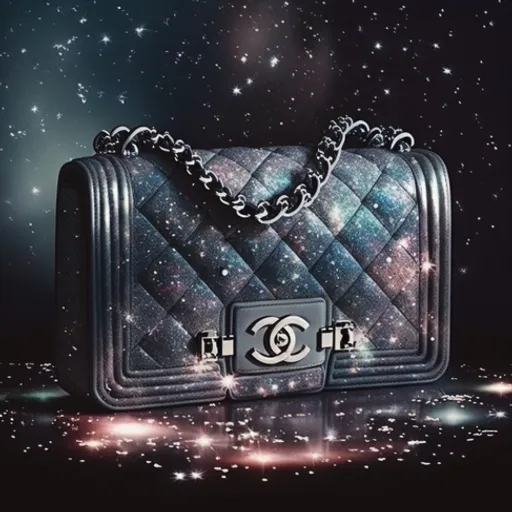 a chanel bag with a chain hanging from it