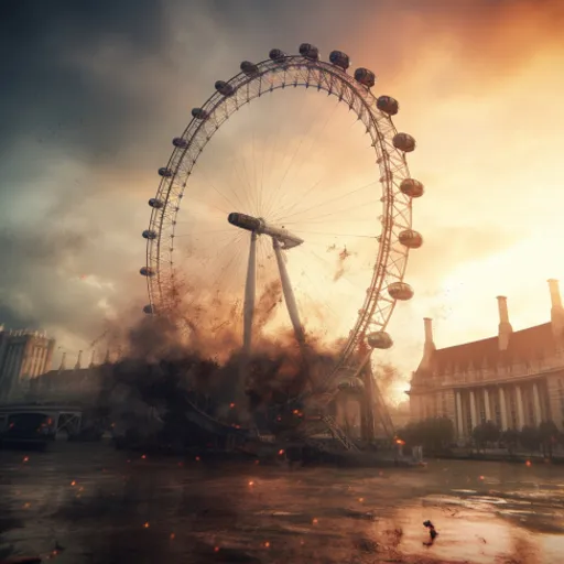 a large ferris wheel in the middle of a city