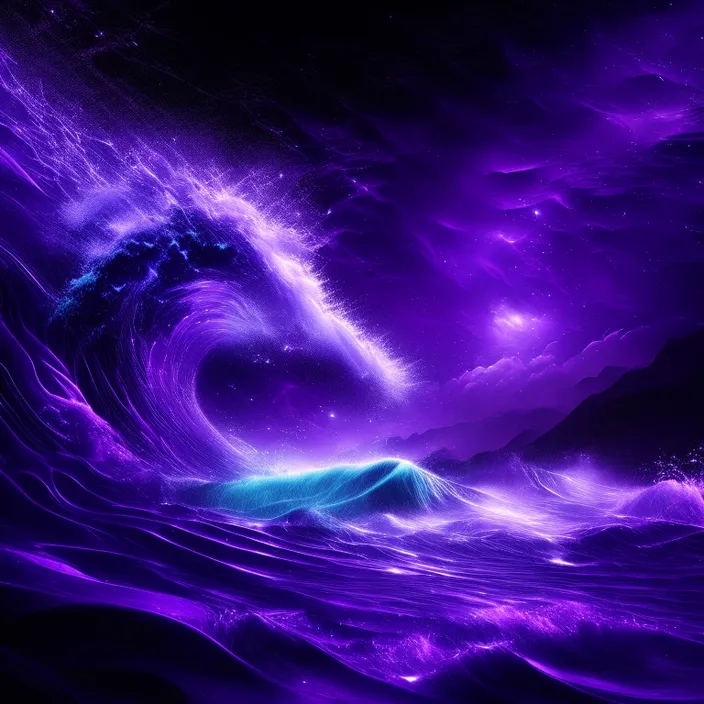 a purple and blue wave in the ocean