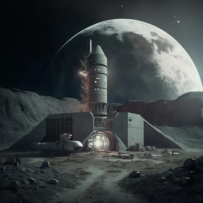 an artist's rendering of a space station on the moon