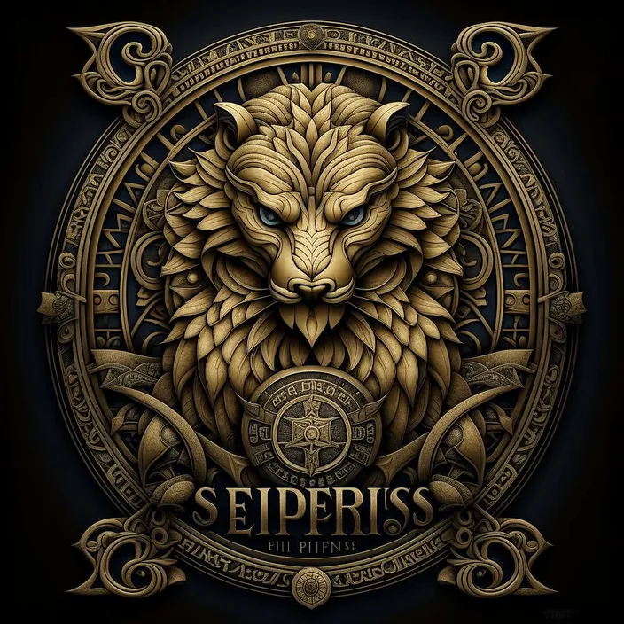 a picture of a lion with the word sepriss on it