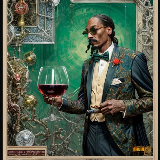 a painting of a man holding a glass of wine