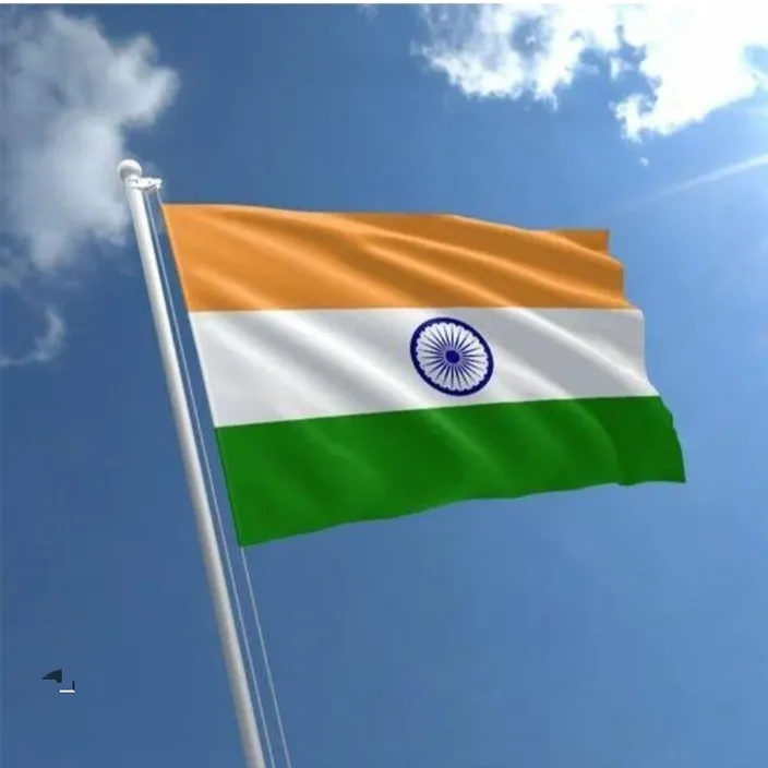 a large indian flag flying in the sky