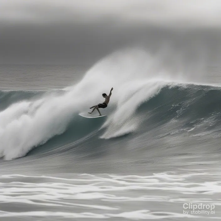 a man riding a wave on top of a surfboard