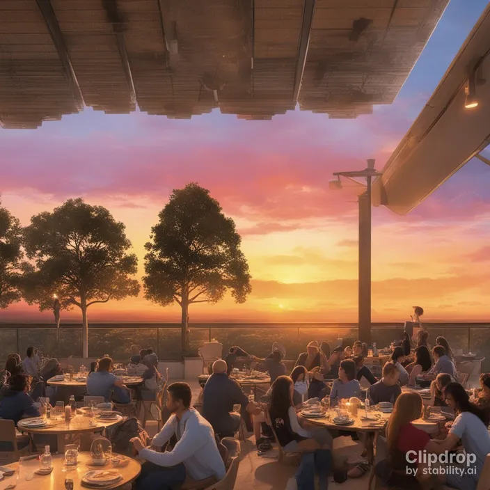 a group of people sitting around a table at a restaurant