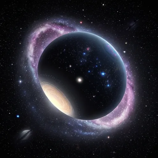 an artist's rendering of a planet with a ring around it