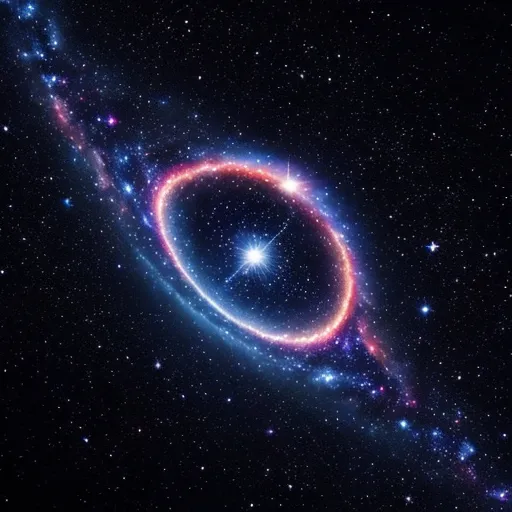 a black hole in the sky with stars around it