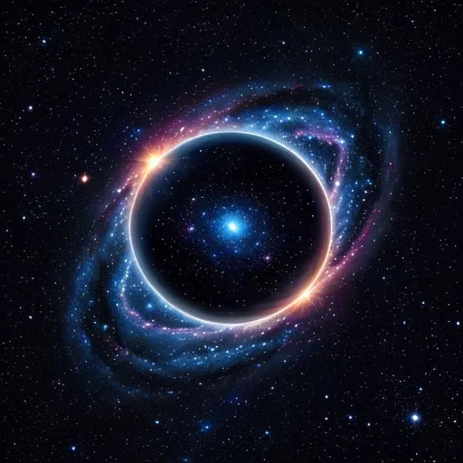 a black hole in the sky with stars around it