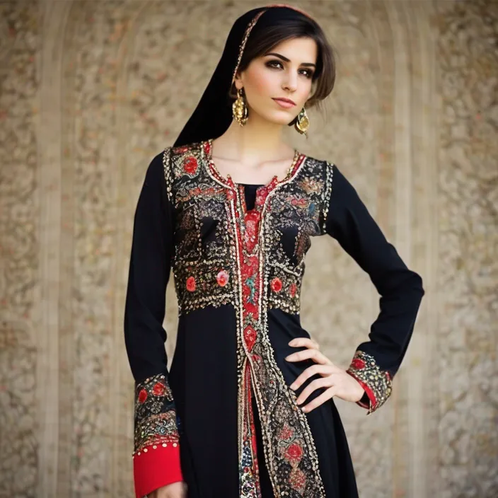 a woman amazing wearing a red and red dress