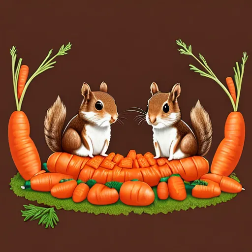a picture of a couple of animals surrounded by carrots