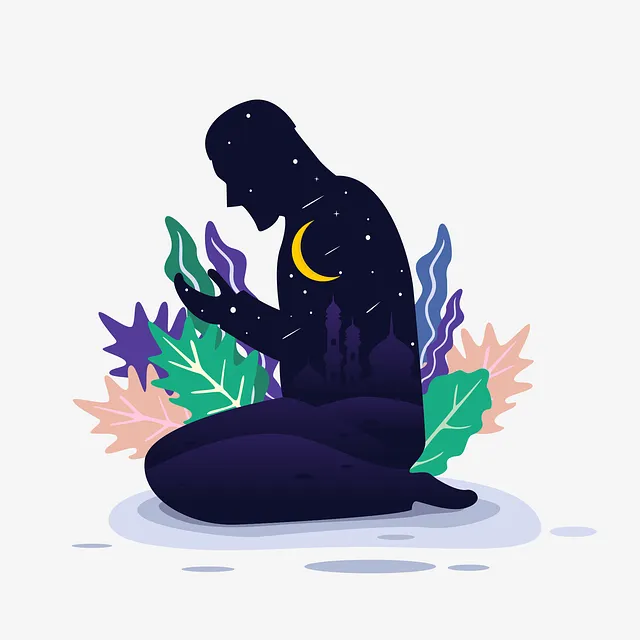 a man sitting on the ground in front of plants