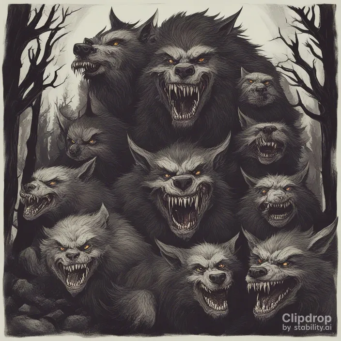 a group of monsters with their mouths open