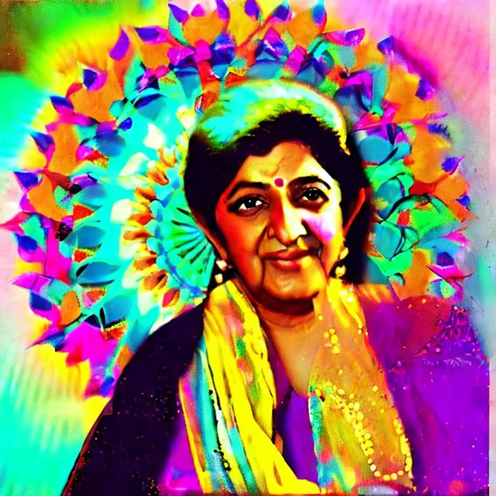 a painting of a woman wearing a headdress