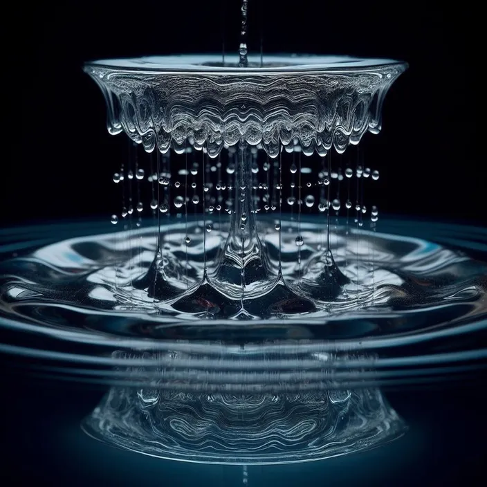 a glass bowl with water pouring out of it