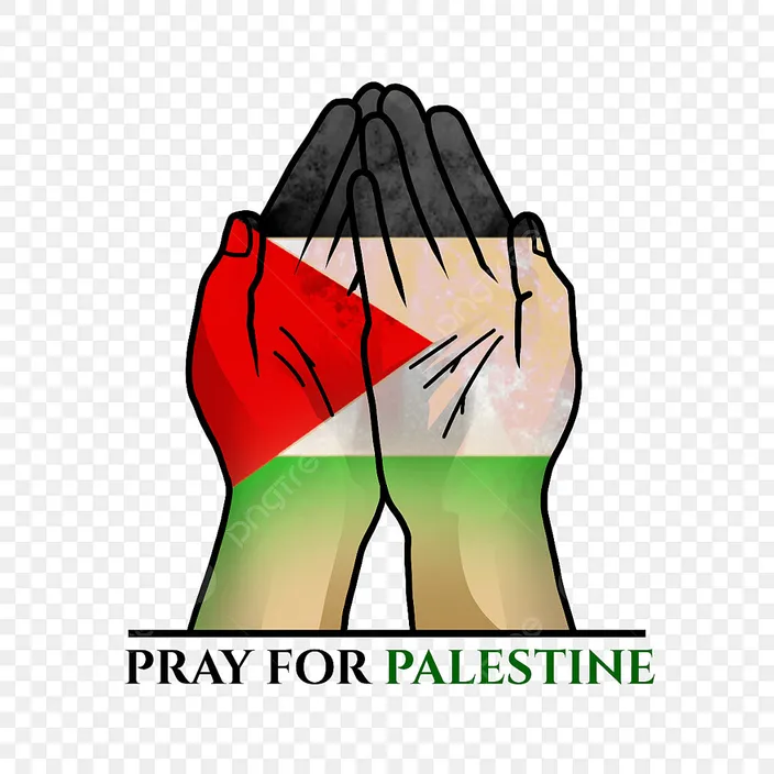praying hands with the colors of the flag of palestine pray for palestine