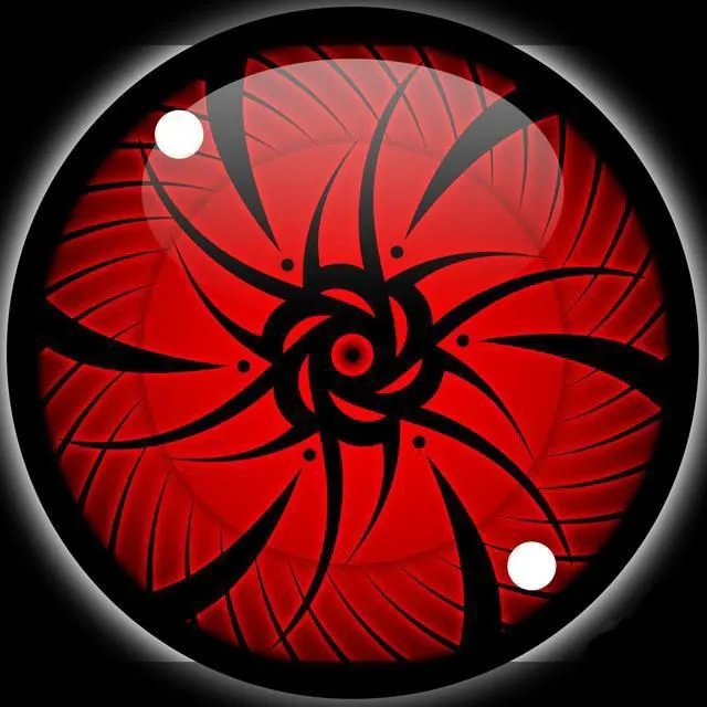 a red and black circular design on a black background