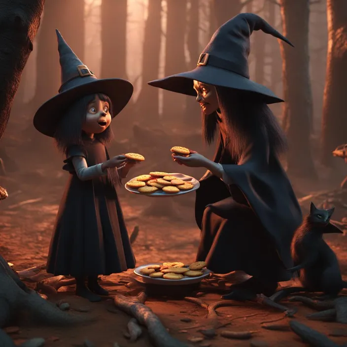 a couple of witches standing next to each other