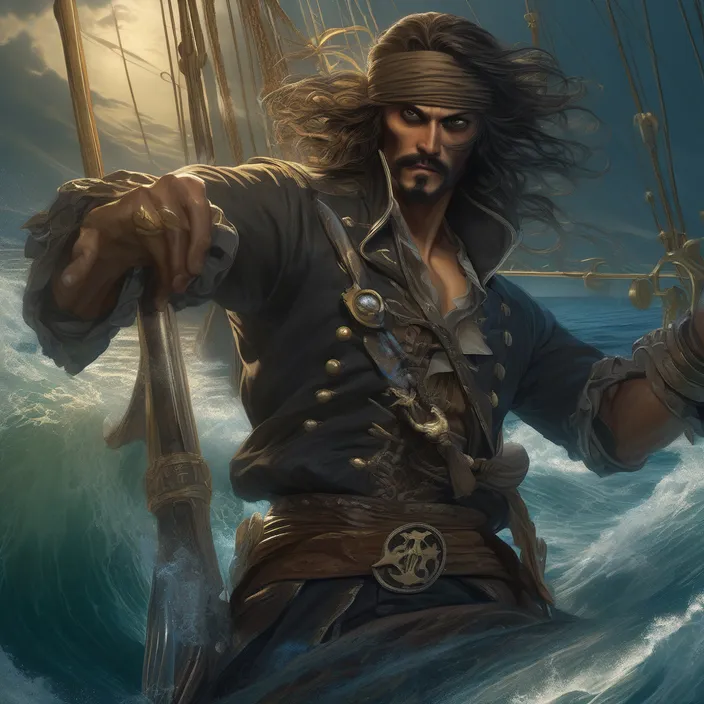 a painting of a man in a pirate costume