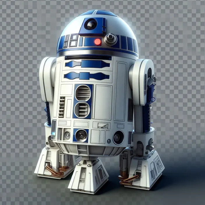 a robot that is standing up on a table