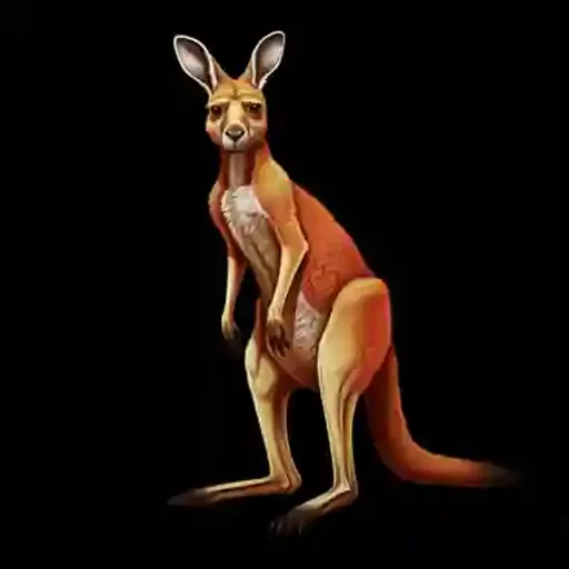 a painting of a kangaroo on a black background